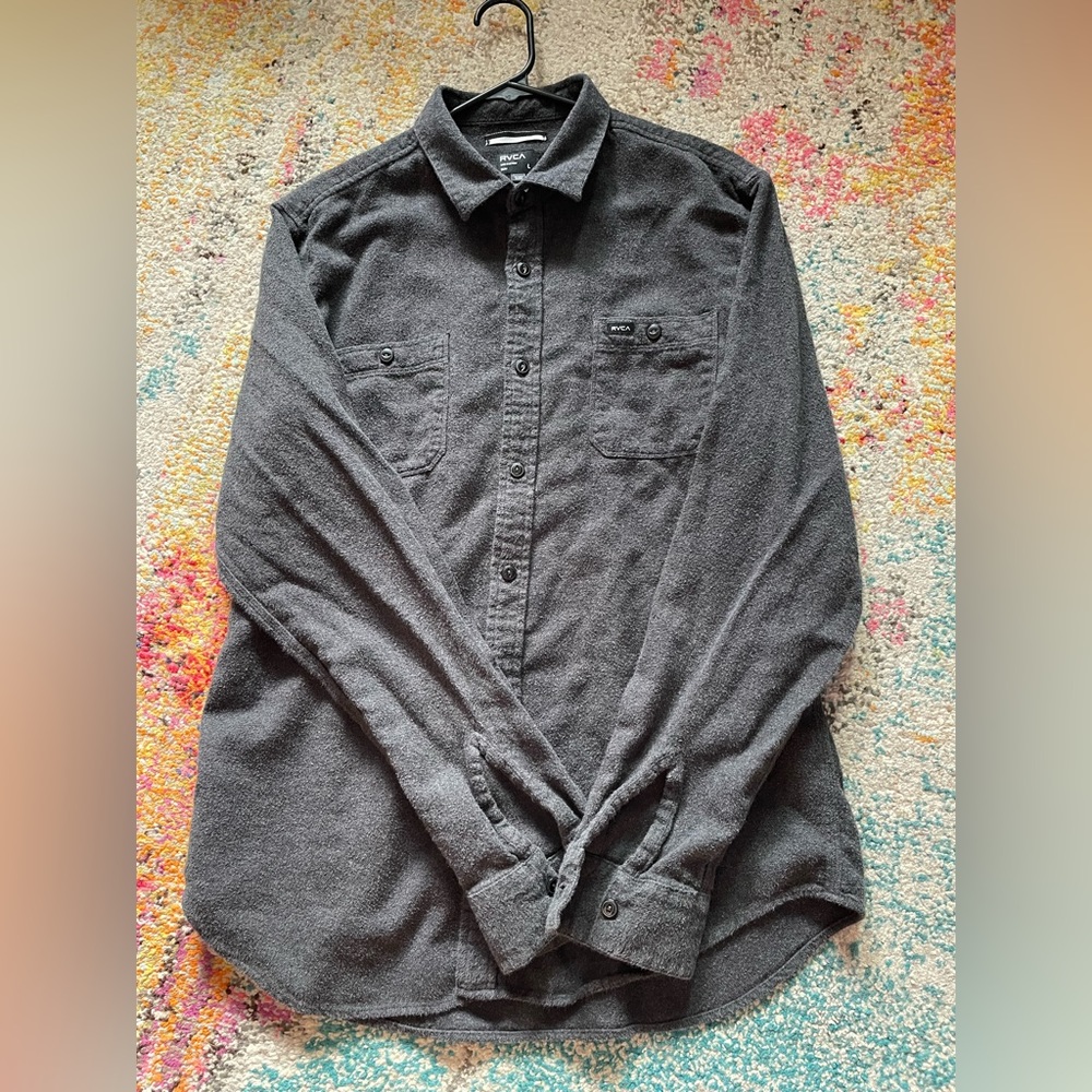 RVCA large slim fit long sleeve collar shirt